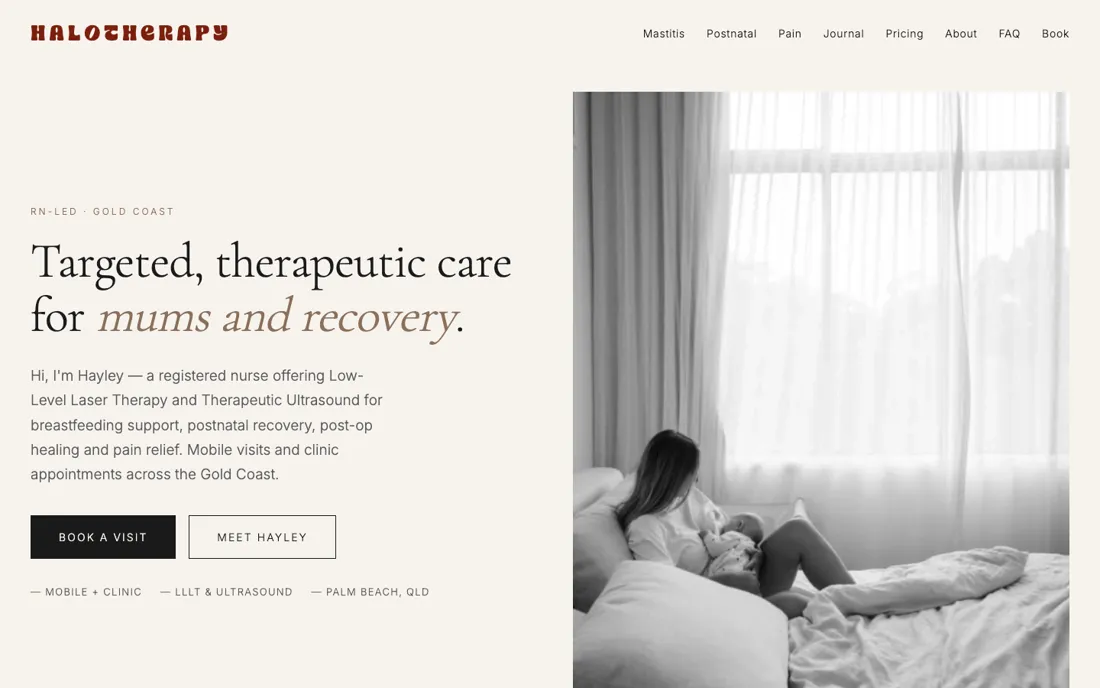 Halo Therapy website screenshot